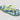 A single Kids’ Sam Camo Print Slip-on Flip Flop by Cat & Jack™ features a blue and green camouflage design with bright yellow straps, displayed against a light background—an ideal addition to kids’ sandal collections.