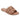 Introducing the Bandolino Women’s Vistan3 Criss-Cross Faux Leather Slide Sandals in Medium Natural, size 6.5 M. These tan-colored slides by Bandolino showcase wide, padded criss-cross straps and an open toe design. Crafted with a flat sole and cushioned footbed for enhanced comfort, they feature visible stitching around the edge for added style.