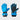 A pair of Boys' Ski Solid Gloves by All In Motion in blue, featuring black palms and adjustable wrist straps, shown on a white background with one glove displaying the palm side and the other the back.