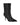 Calvin Klein Women’s Cerine Leather Stiletto Heel Booties Black 11M featuring a ruched mid-calf shaft, a pointed toe, and a stiletto heel.