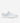The Cole Haan Women’s Grand Crosscourt Modern Tennis Sneaker 11 B is displayed in a side profile view against a plain white background. This light gray leather shoe from Cole Haan features white laces and a thick white sole.