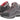 A pair of Columbia Women’s Crestwood Mid Waterproof boots in Graphite/Daredevil, featuring gray Omni-Tech waterproof construction with black soles, light gray accents, red interior lining, and red-striped laces. One boot faces forward while the other is angled to display the side and heel. Designed by Columbia for all-terrain traction, these mid-height hiking boots combine stylish details with rugged performance.