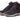 A pair of Columbia Women’s Newton Ridge Plus Waterproof Amped Wide Boots in Timber/Cinder, featuring dark purple waterproof construction, gray Omni-Grip rubber outsoles, red-accented laces, padded ankles, and rugged tread for outdoor use.