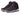 A pair of Columbia Women’s Newton Ridge Plus Waterproof Amped Wide Boots in Timber/Cinder, featuring dark purple waterproof construction, gray Omni-Grip rubber outsoles, red-accented laces, padded ankles, and rugged tread for outdoor use.