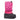 A single Columbia Youth Powderbug PlII Waterproof Snow Boot Print Pink, featuring a snowflake pattern, black rubber sole, Velcro strap, and drawstring top, designed for children.