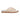 A side view of the Earth Flurry2 Womens’ Comfort Sandals in Ivory 150 showcases their beige woven crisscross straps and flat brown sole, perfectly capturing the easy-going elegance of Earth’s signature comfort design.