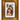 The Unbranded/Unknown European Style Ornate Gold Picture Frame 4" x 6" with removable mat features gold, brown, and white patterns and stands upright against a plain white background, displaying a blank center backing board.