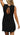 A woman with blonde hair models the FiseoW Women’s Crochet Sleeveless Swimsuit Cover-Up in black, featuring an open back with tie detail, as she stands facing away from the camera.