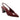 A shiny dark red patent leather Marc Fisher LTD Blakeley slingback pump, featuring a pointed toe and mid-height block heel, is displayed against a white background.