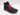 A pair of Clarks Ezera Mid K Kids’ Shoes in black, featuring a high-top design with mesh texture and bright pink laces, is displayed on a white background. This New in Box product by Clarks includes full product information and is identified as Model 26170826.
