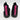 A pair of Clarks Ezera Mid K Kids’ Shoes in black, featuring a high-top design with mesh texture and bright pink laces, is displayed on a white background. This New in Box product by Clarks includes full product information and is identified as Model 26170826.