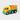 The Gigglescape™ Recycling Truck is a vibrant plastic toy vehicle for ages 2 and up, featuring an orange cab, green base, and a yellow dumping bed raised up, displayed against a plain white background.