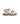 The Stride Rite Girls’ Alina Sandals APMA Approved Shoes in metallic gold feature two adjustable silver buckles, an open toe and heel design, a tan footbed cushioned with Ortholite Memory Foam for all-day comfort, and a brown sole. Displayed from the left side view on a white background, these sandals are by Stride Rite.