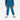 A child, face not visible, wears Toddler Boys' Quilted Pull-on Jogger Pants - Cat & Jack Blue and colorful sneakers, standing against a plain white background.