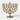 The Tree of Life Menorah Metal Hanukkah Candle Holder Gold by Threshold™ features elegant leaf-shaped details on each of its nine branches and rests atop a round base, beautifully capturing the sophistication of a Tree of Life design against a plain white background.