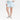 A person wears a white long-sleeve top, Universal Thread Women's Mid-Rise 90's Baggy Jean Shorts in Light Wash (Plus Size), and white sneakers with black accents, standing against a plain white background.