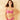 A woman with long brown hair smiles while wearing the Shade & Shore Women's Pearl Bead Bralette Bikini Top in pink (top only) as she stands against a textured beige wall.