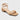 A New Day Women’s Delores Ankle Strap Sandals in beige, featuring an open toe, low block heel, ankle strap with buckle closure, are shown on a simple light background. Ideal for anyone seeking stylish and comfortable wide-width sandals.