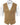 PJ PAUL JONES Men’s Western Faux Suede Cowboy Vest Khaki with four front buttons worn over a white long-sleeved button-up shirt.