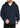 GINGTTO Men’s Corduroy Quarter-Zip Pullover Hoodie in navy blue, featuring a hood and a front kangaroo pocket.